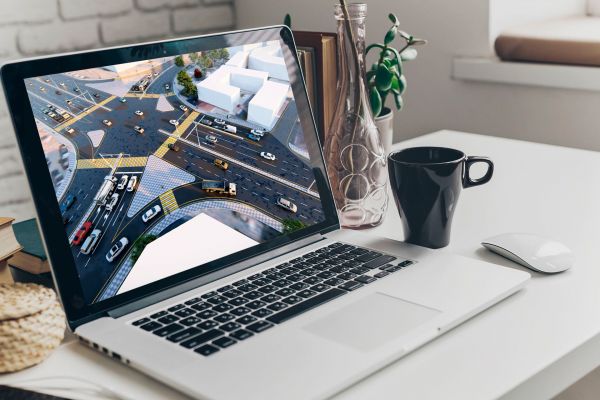 3D-анимация дороги с большим перекрестком | Реалистичная визуализация транспортного узла